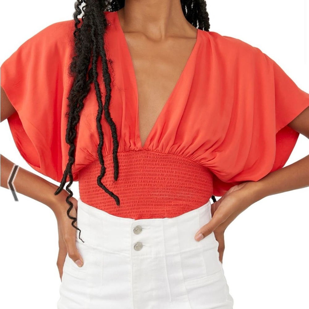 Free People Coral Women's Top